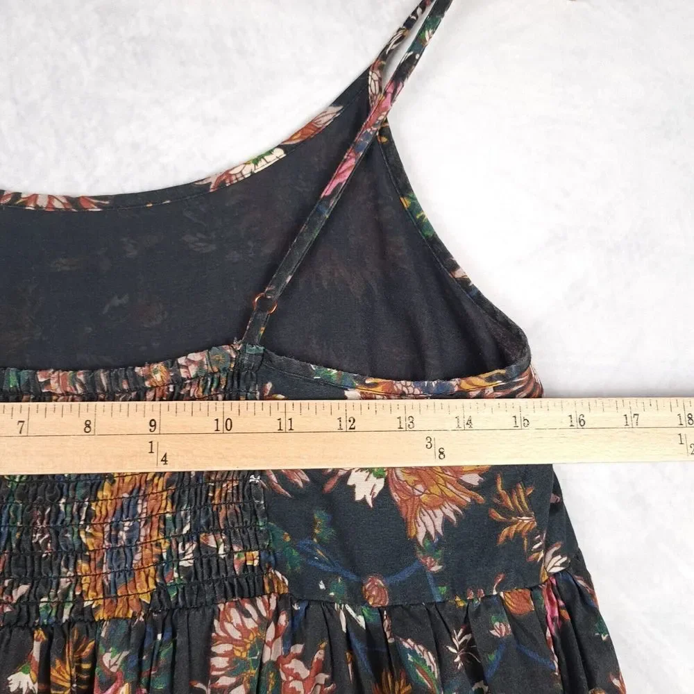 NATURAL LIFE Black Floral Maxi Dress with Green and Mustard Accents - Picture 11 of 16